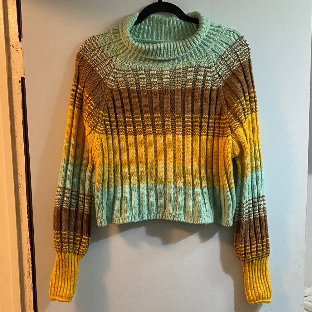 BDG Multicolor Striped Turtleneck Sweater